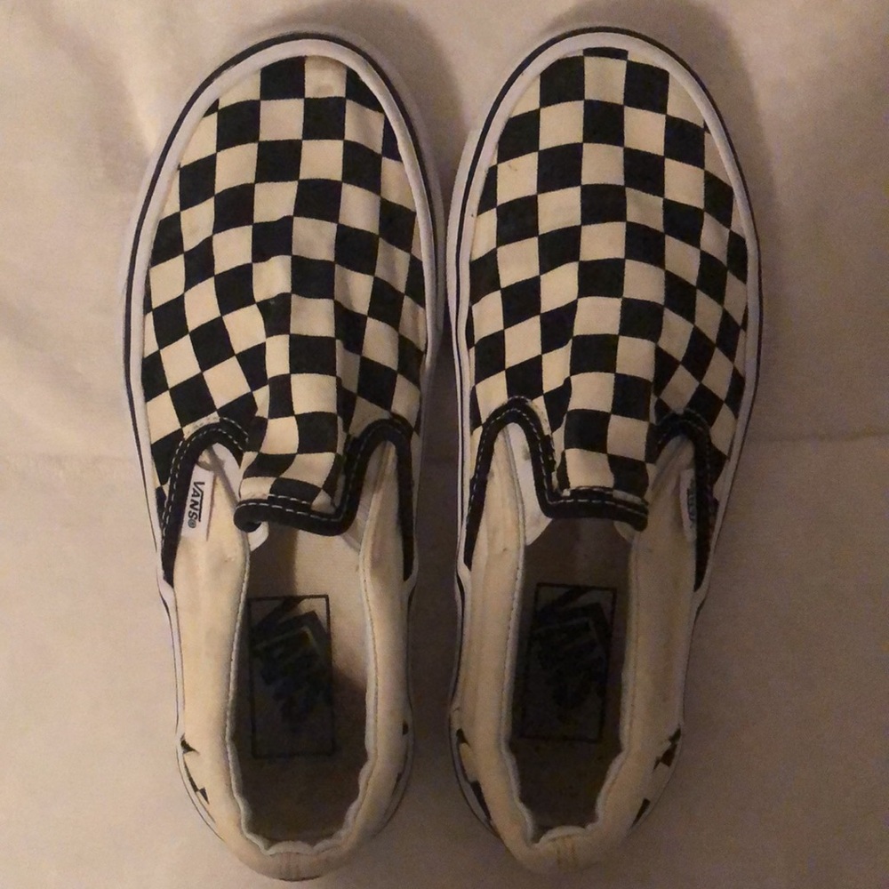 Checkerboard Slip On Vans
